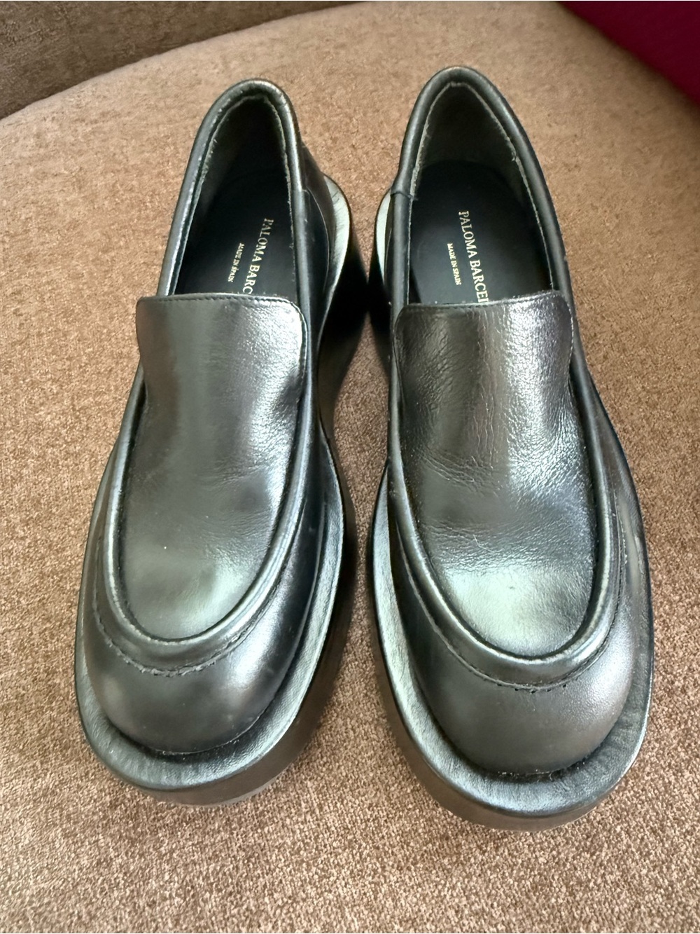 Paloma Barcelo Black Leather Women's Slip-On Loafers